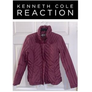 🌇 KENNETH COLE REACTION Burgundy Quilted Jacket S